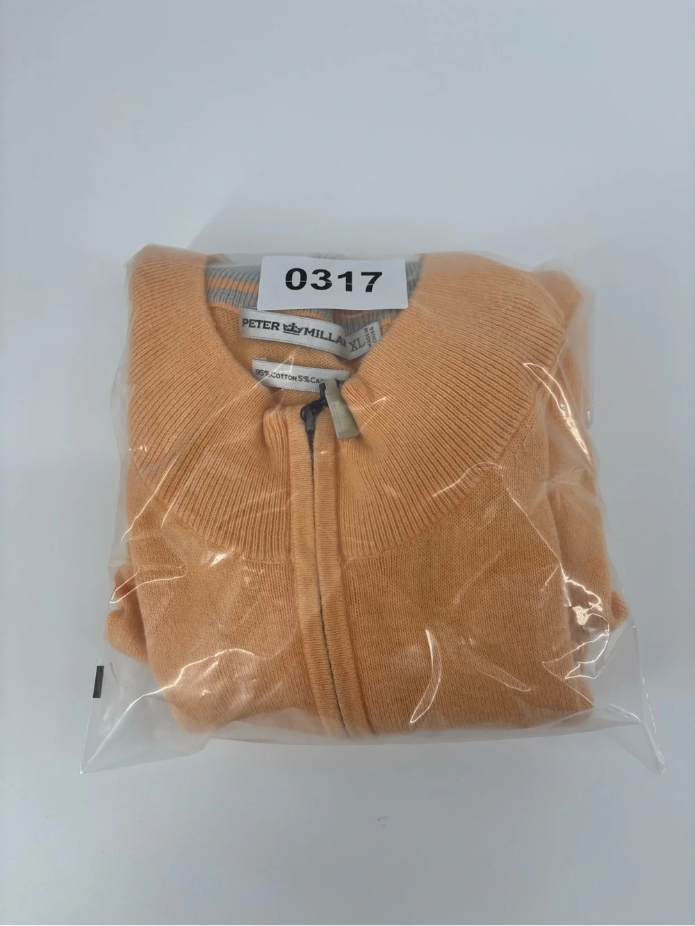 Peter Millar XL Orange 1/4 Zip Sweater Vest Cotton Cashmere Golf Ocean Course Lg